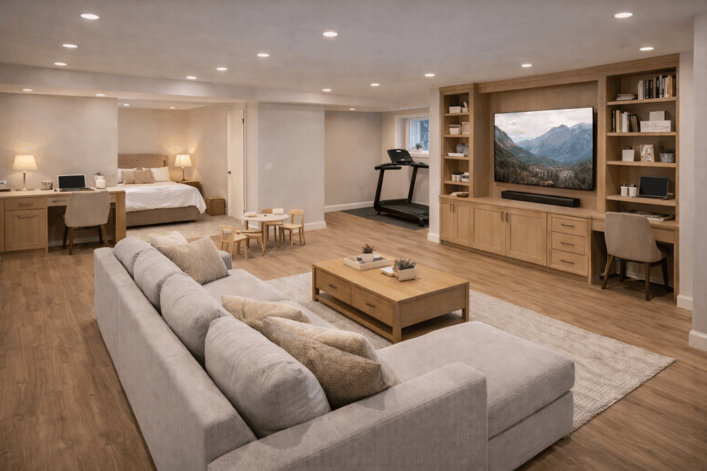 Multi-Use Basement Design